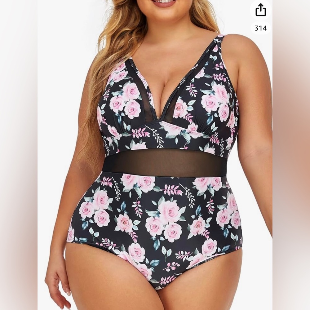 Summer Mae Plus Size V Neck One Piece Swimsuits